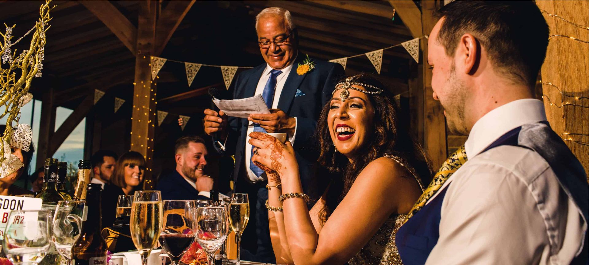 Multicultural wedding celebration at Bredenbury Court Barns